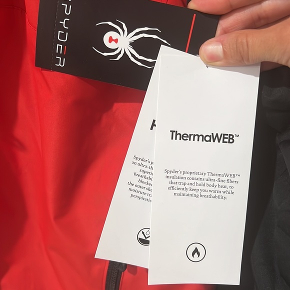 NEW • Spyder • Mens City to Slope Winter Jacket Red Black M / L Ski Wear - Picture 6 of 6